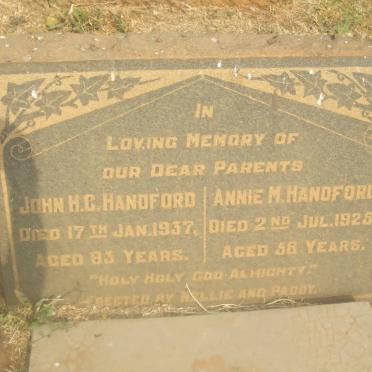 HANDFORD John H.G. -1937 &amp; Annie M. -1925