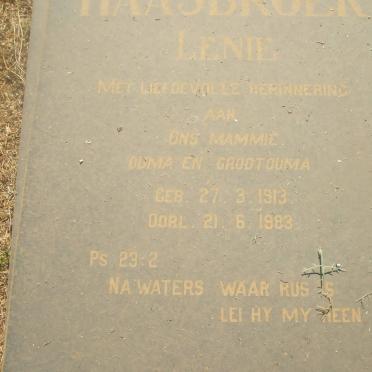 HAASBROEK Lenie 1913-1983