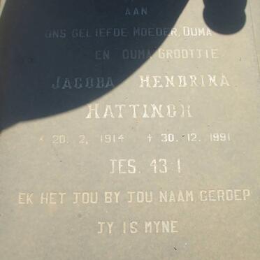 HATTINGH Jacoba Hendrina 1914-1991