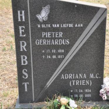 HERBST Pieter Gerhardus 1916-1997 &amp; Adriana M.C. 1924-2005