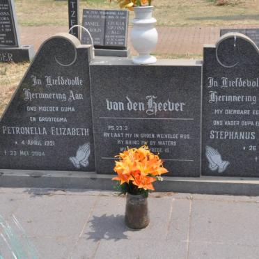 HEEVER Stephanus Petrus, van den 1919-1990 &amp; Petronella Elizabeth 1921-2004