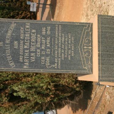 HEERDEN Martha Magdalena, van nee BRIDER 1886-1946