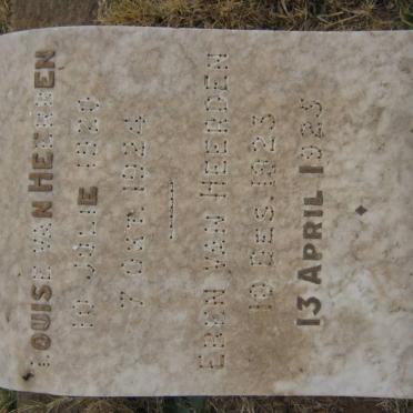 HEERDEN Louise, van 1920-1924 :: HEERDEN Eren, van 1923-1925