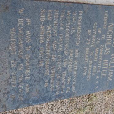 HITGE Thomas William Nicholas 1893-1970