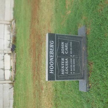 HOONEBERG John Carl 1946- &amp; Hester Louisa 1952-2006