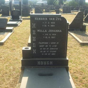 HOUGH Hendrik Van Zyl 1932-1984 &amp; Willa Johanna 1934-1997