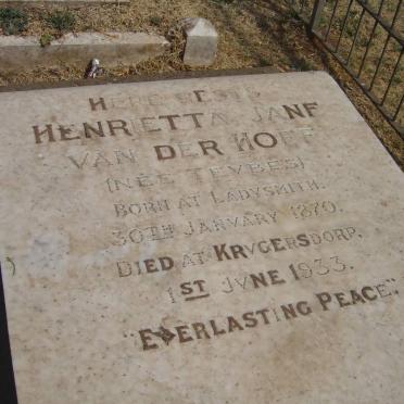 HOFF Henrietta Jane, van der nee TEVBES 1870-1933