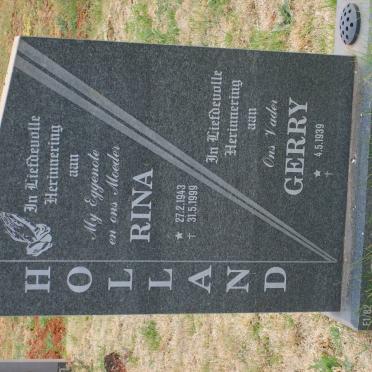 HOLLAND Gerry 1939- &amp; Rina 1943-1999