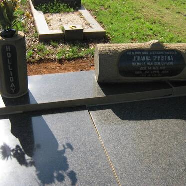 HOLLIDAY Johanna Christina nee VAN DER VYVER 1911-1964