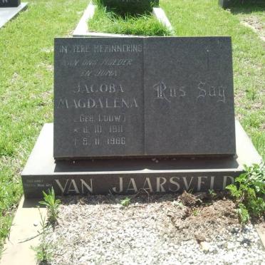 JAARSVELD Jacoba Magdalena, van nee LOUW 1911-1986