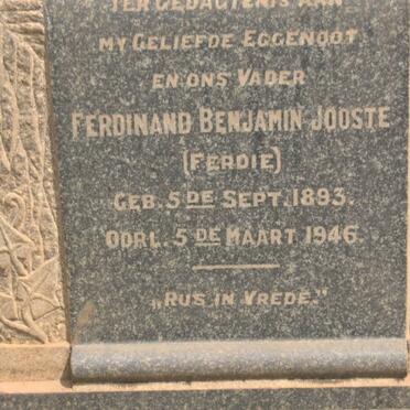 JOOSTE Ferdinand Benjamin 1893-1946