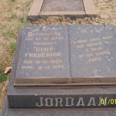 JORDAAN Gert Frederick 1920-1972