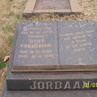 JORDAAN Gert Frederick 1920-1972