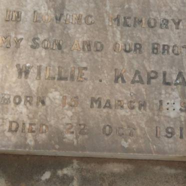 KAPLAN Willie 1891-1918