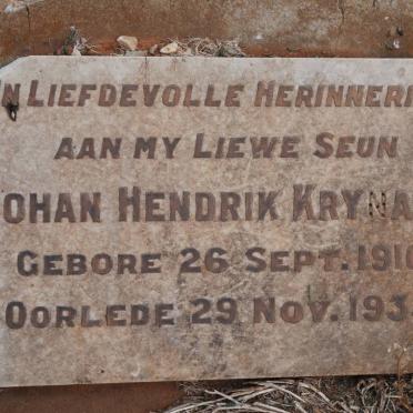 KRYNAUW Johan Hendrik 1910-1933