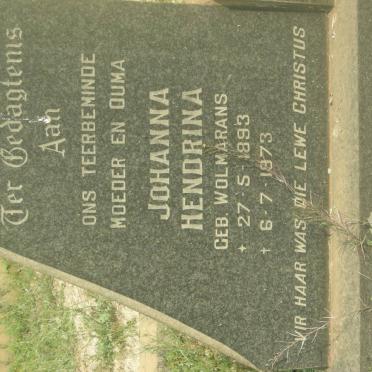 KRUGER Johanna Hendrina nee WOLMARANS 1893-1973