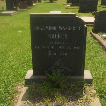 KRUGER Rosamund Margeret nee OELOFSE 1931-1985
