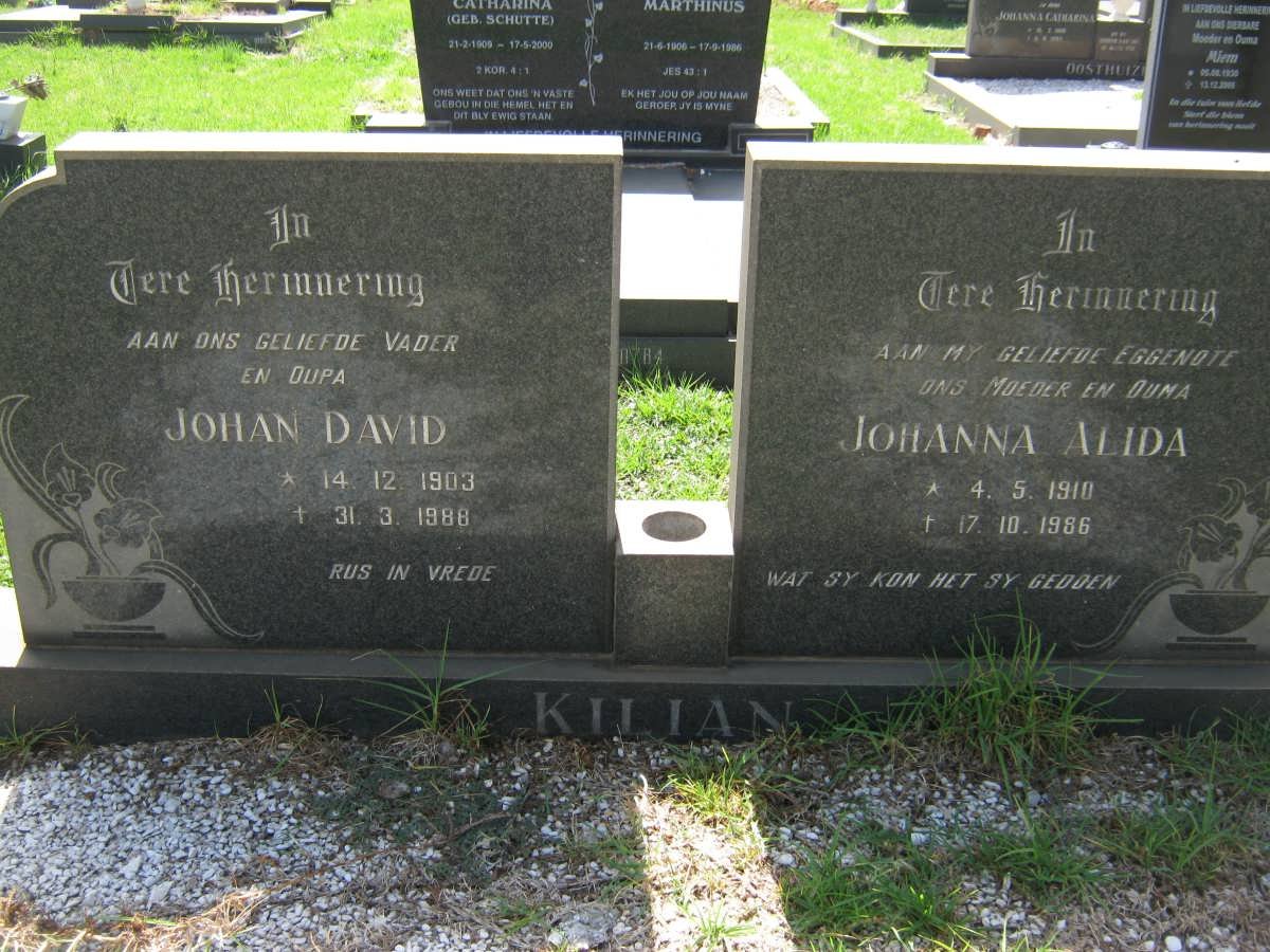 KILIAN Johan David 1903-1988 &amp; Johanna Alida 1910-1986