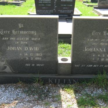 KILIAN Johan David 1903-1988 &amp; Johanna Alida 1910-1986