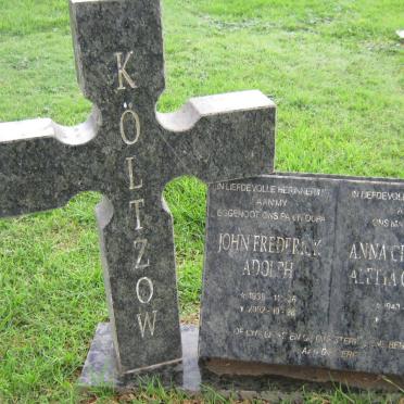 KÖLTZOW John Frederick Adolph 1939-2002 &amp; Anna Christina Aletta Catrina 1940-