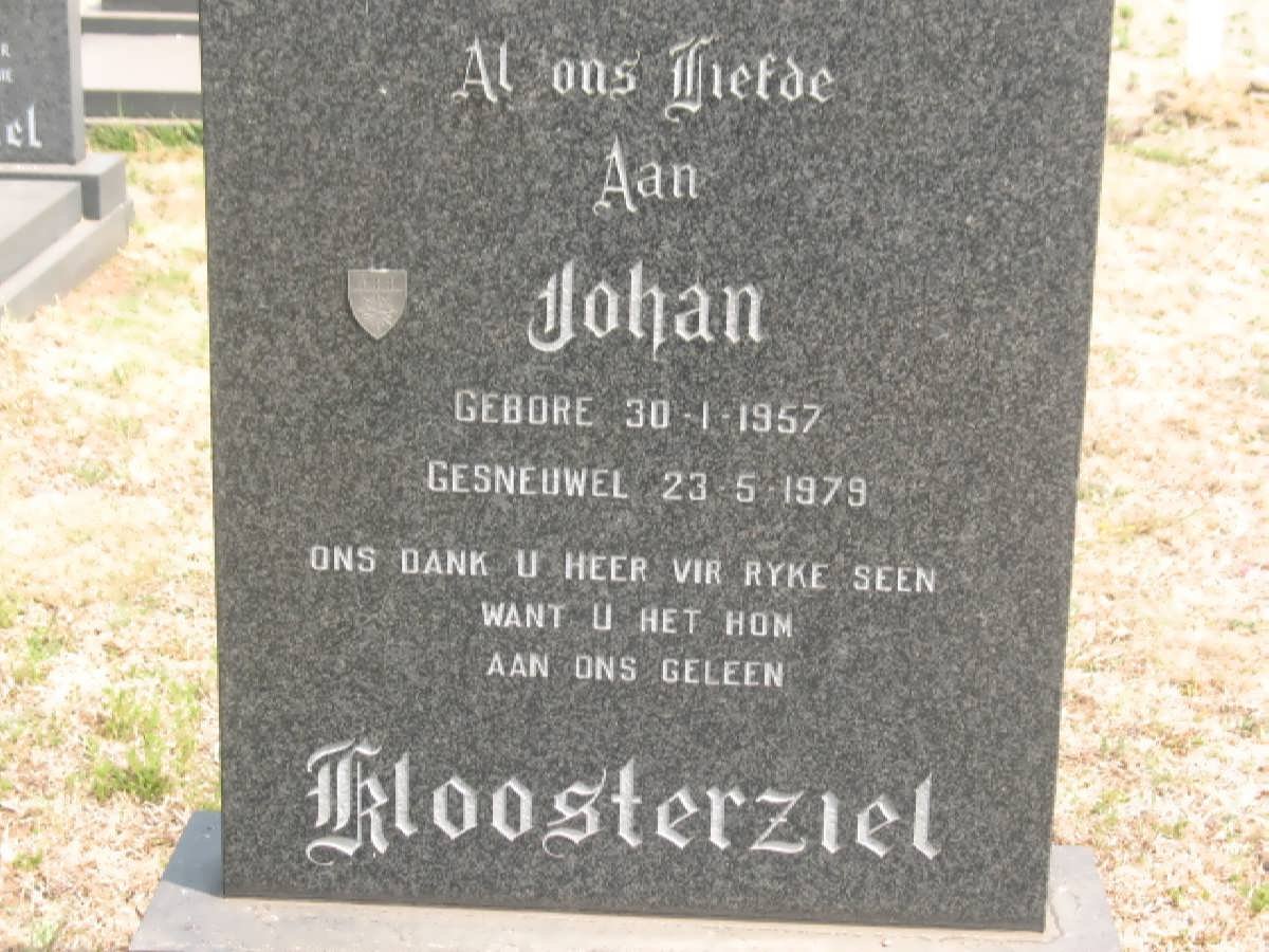 KLOOSTERZIEL Johan 1957-1979