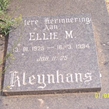 KLEYNHANS Barend F. 1909-1972 &amp; Ellie M. 1925-1994