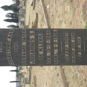 KLERK Johannes S., de 1864-1926