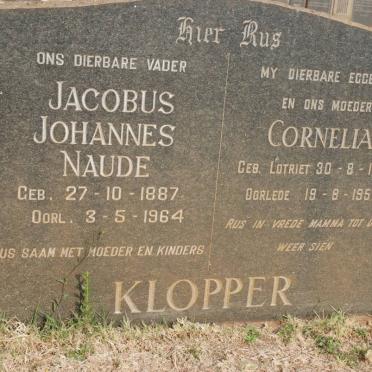 KLOPPER Jacobus Johannes Naude 1887-1964 &amp; Cornelia LOTRIET 1888-1957