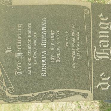 LANGE Susara Johanna, de 1897-1970