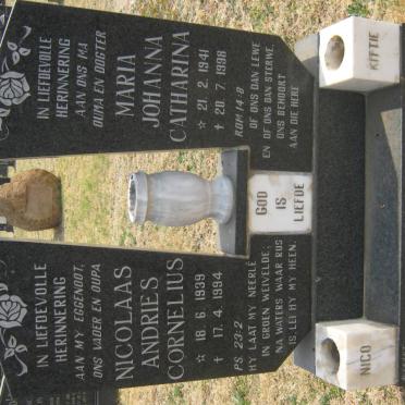 LAUBSCHER Nicolaas Andries Cornelius 1939-1994 &amp; Maria Johannes Catharina 1941-1998