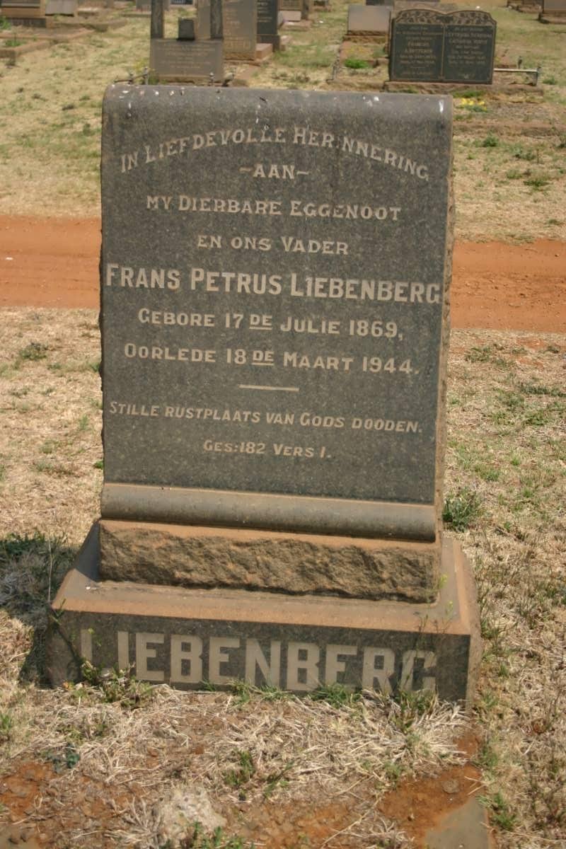 LIEBENBERG Frans Petrus 1869-1944