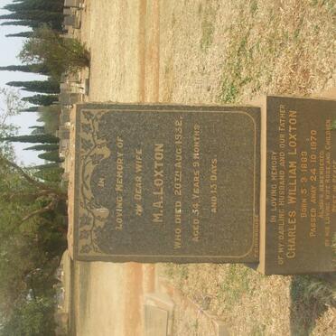 LOXTON Charles William 1883-1970 &amp; M.A. -1932