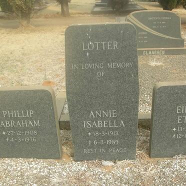 LOTTER Phillip Abraham 1908-1976 &amp; Annie Isabella 1913-1989 :: LOTTER Eileen Ethel 1936-1968