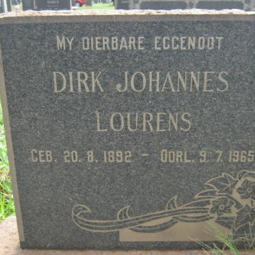 LOURENS Dirk Johannes 1892-1965