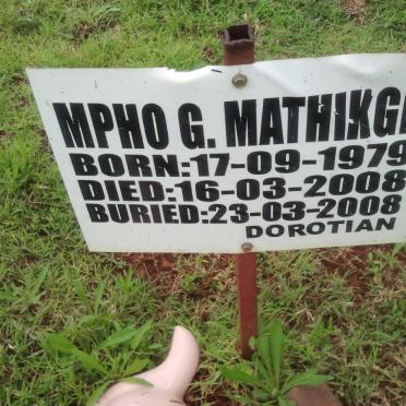 MATHIKGE Mpho G. 1979-2008