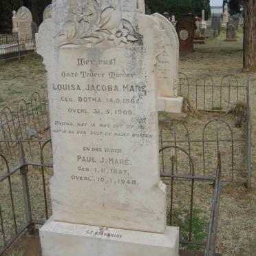 MARÉ Paul J. 1857-1948 &amp; Louisa Jacoba BOTHA 1864-1909