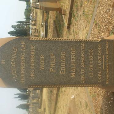 MALHERBE Philip  Eduard 1863-1944