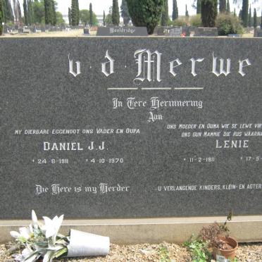 MERWE Daniël J.J., v.d 1911-1970 &amp; Lenie 1911-1991