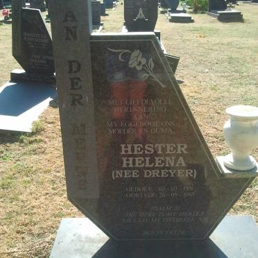 MERWE Hester Helena, van der nee DREYER 1931-1985