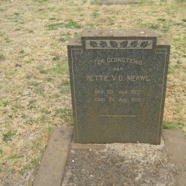 MERWE Hettie, v.d. 1907-1955