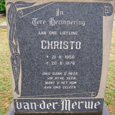 MERWE Christo, van der 1956-1976
