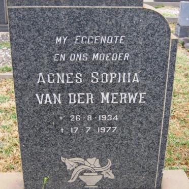 MERWE Agnes Sophia, van der 1934-1977