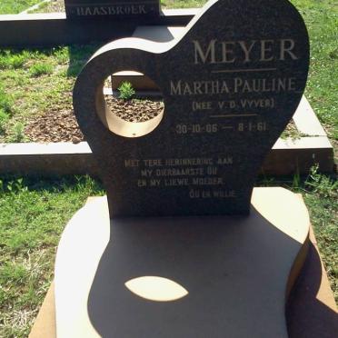 MEYER Martha Pauline nee V.D.VYVER 1906-1961