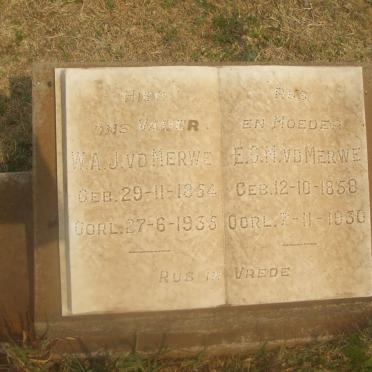 MERWE W.A.J., van der 1854-1935 &amp; E.C.M. 1858-1930