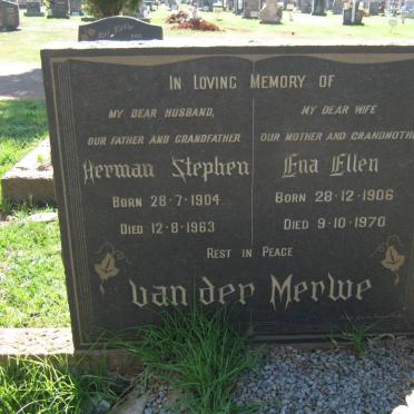 MERWE Herman Stephen, van der 1904-1963 &amp; Ena Ellen 1906-1970