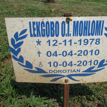 MOHLOMI Lekgobo O.I. 1978-2010