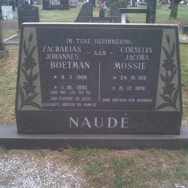 NAUDÉ Zacharias Johannes 1908-1995 &amp; Cornelia Jacoba 1910-1976