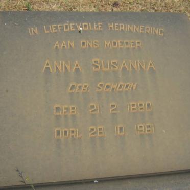 NEL Anna Susanna nee SCHOON 1880-1961