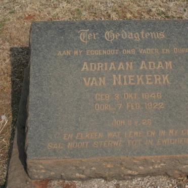 NIEKERK Adriaan Adam, van 1846-1922