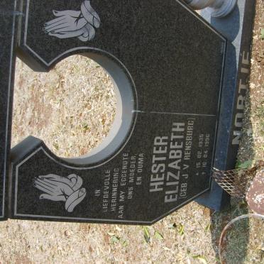 NORTJÉ Hester Elizabeth nee J.V. RENSBURG 1935-1996
